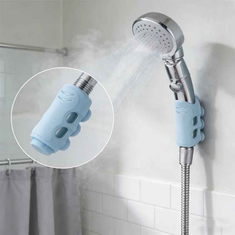 Reusable Silicone Suction Hook​ for Shower Head Adjustable Grip Punch-Free Installation Multi-Surface Use (Tile, Glass, Mirror)