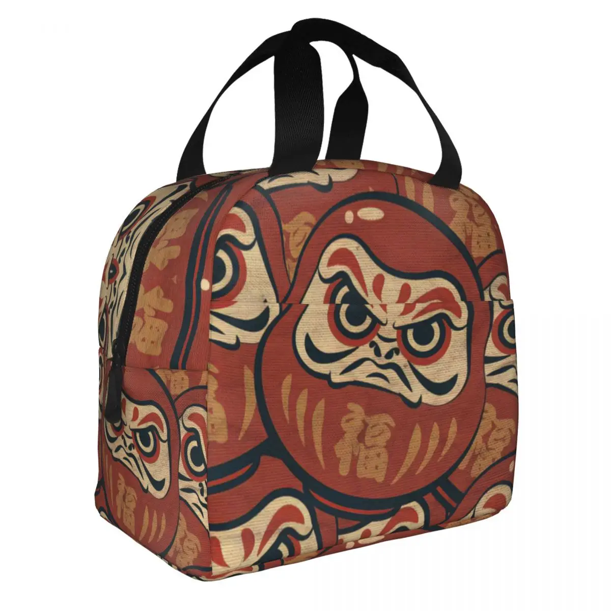 

Daruma Postcards Lunch Bento Bags Portable Aluminum Foil thickened Thermal Cloth Lunch Bag for Women Men Boy