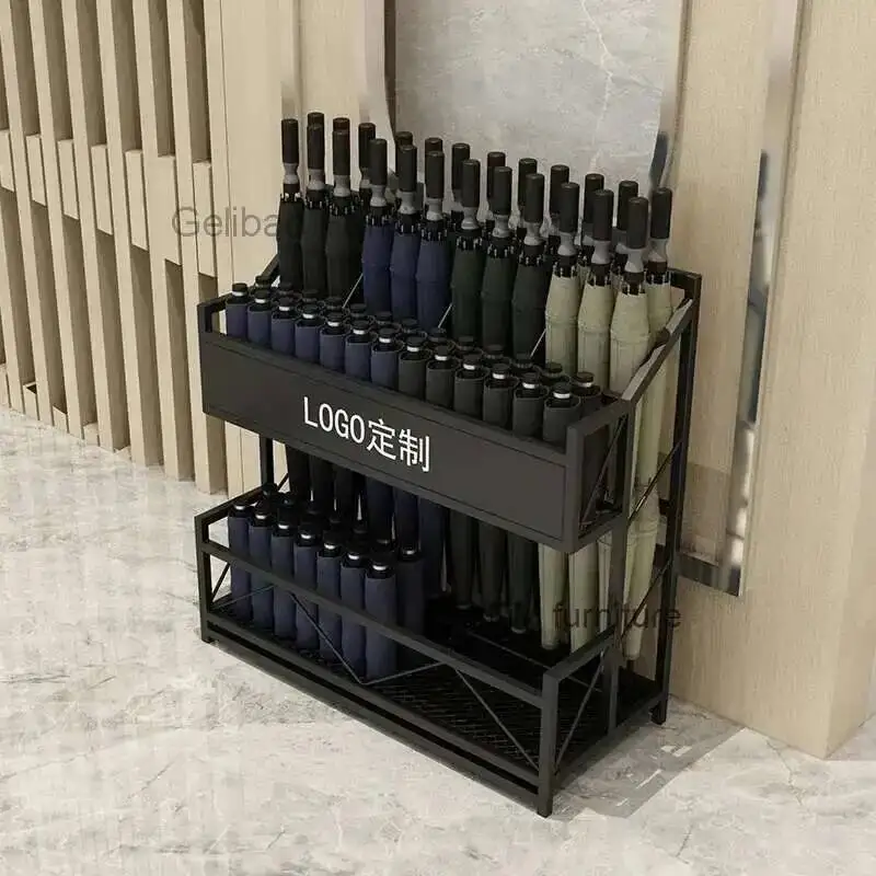 Black Display Outdoor Holder Adjjstable Customized Umbrella Metal Stand Umbrella Holder Storing Rack Suport Umbrele Hotel