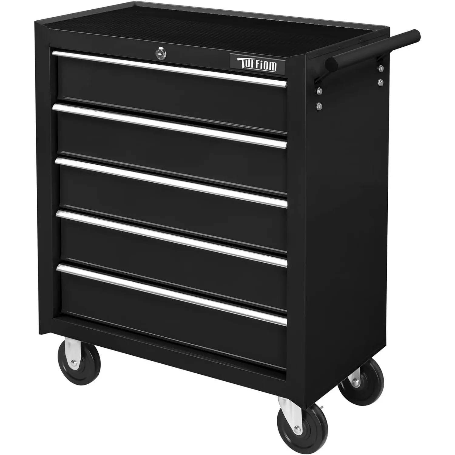 

5-Drawer Rolling Tool Chest w/Drawers & Lock, Tool Storage Cabinet with Lockable Wheels, Top Cushion & Drawer Liners