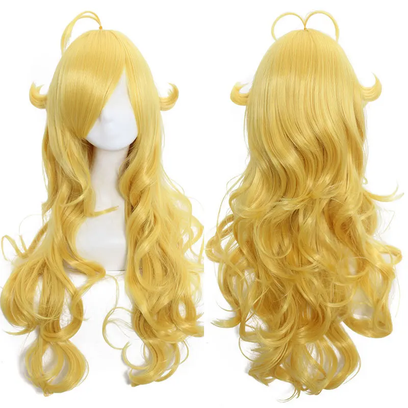 

Synthetic Blonde Curly Anime Cosplay Wig Long Yellow Heat Resistant Fiber Costume Party Hair for Women Role Play