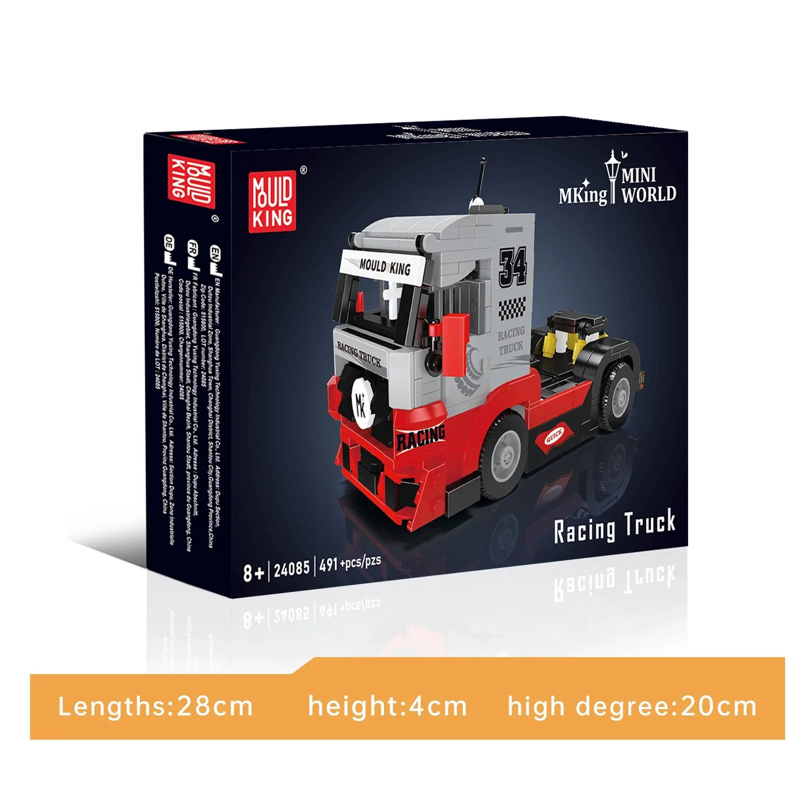 Mold King 24085 Racing Truck Bouwstenen Mini Truck Head Model Desktop Ornamenten Kinderen Montage Speelgoed Verjaardagscadeau 491 STKS