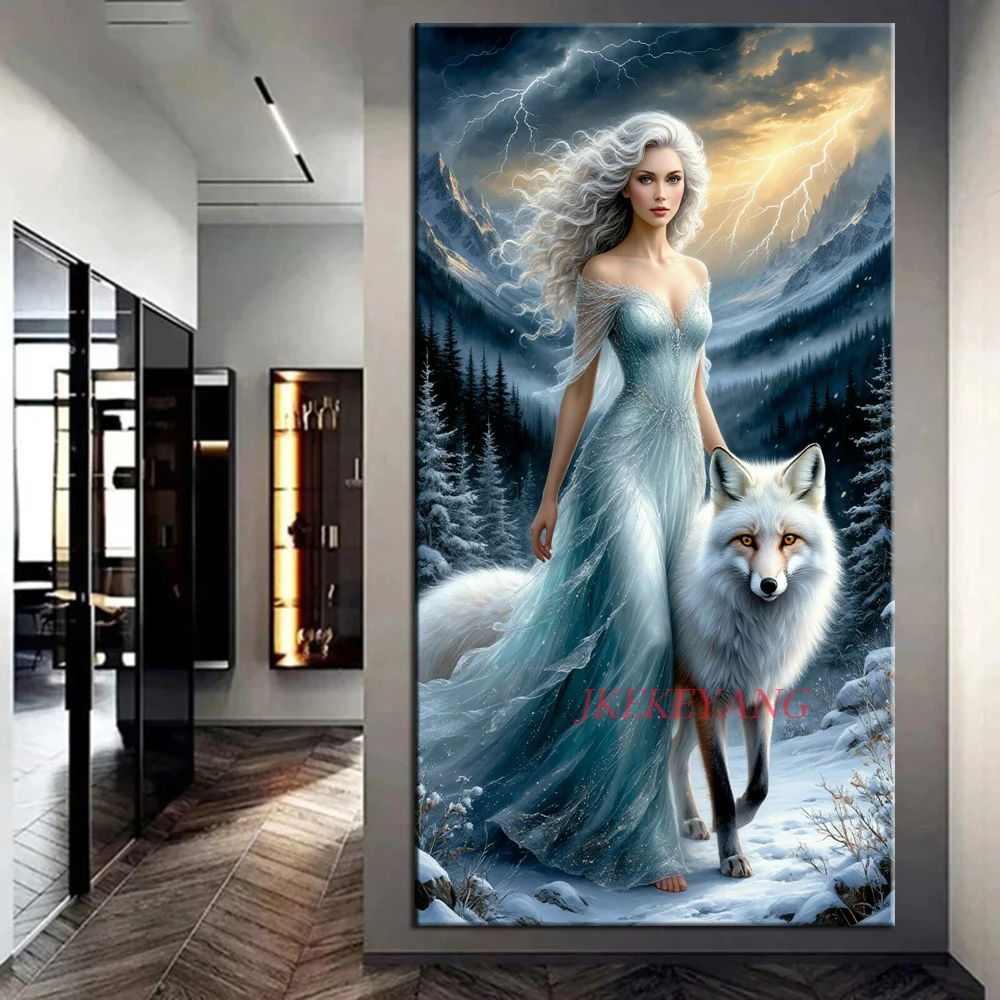 Fantasy Girl and Owl Fox Phoenix Picture DIY Diamond Painting Cross Stitch Full Drills Diamond Mosaic New Collection Home Decor