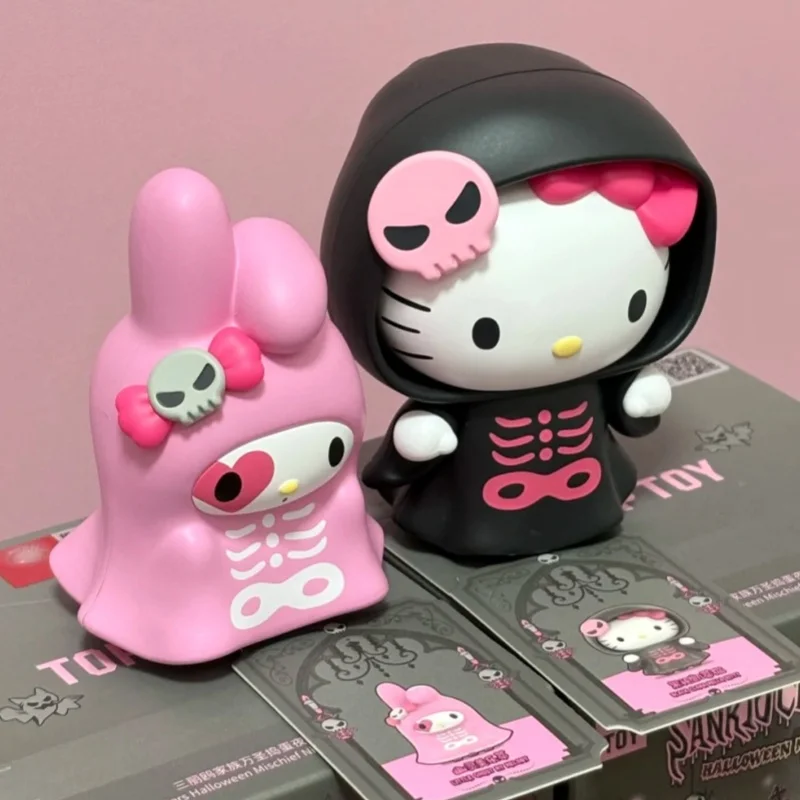 Genuino Sanrio Famiglia Halloween Mischief Night Series Scatola cieca fatta a mano Giada Guigou Ornamento in PVC Giocattoli regalo di Halloween