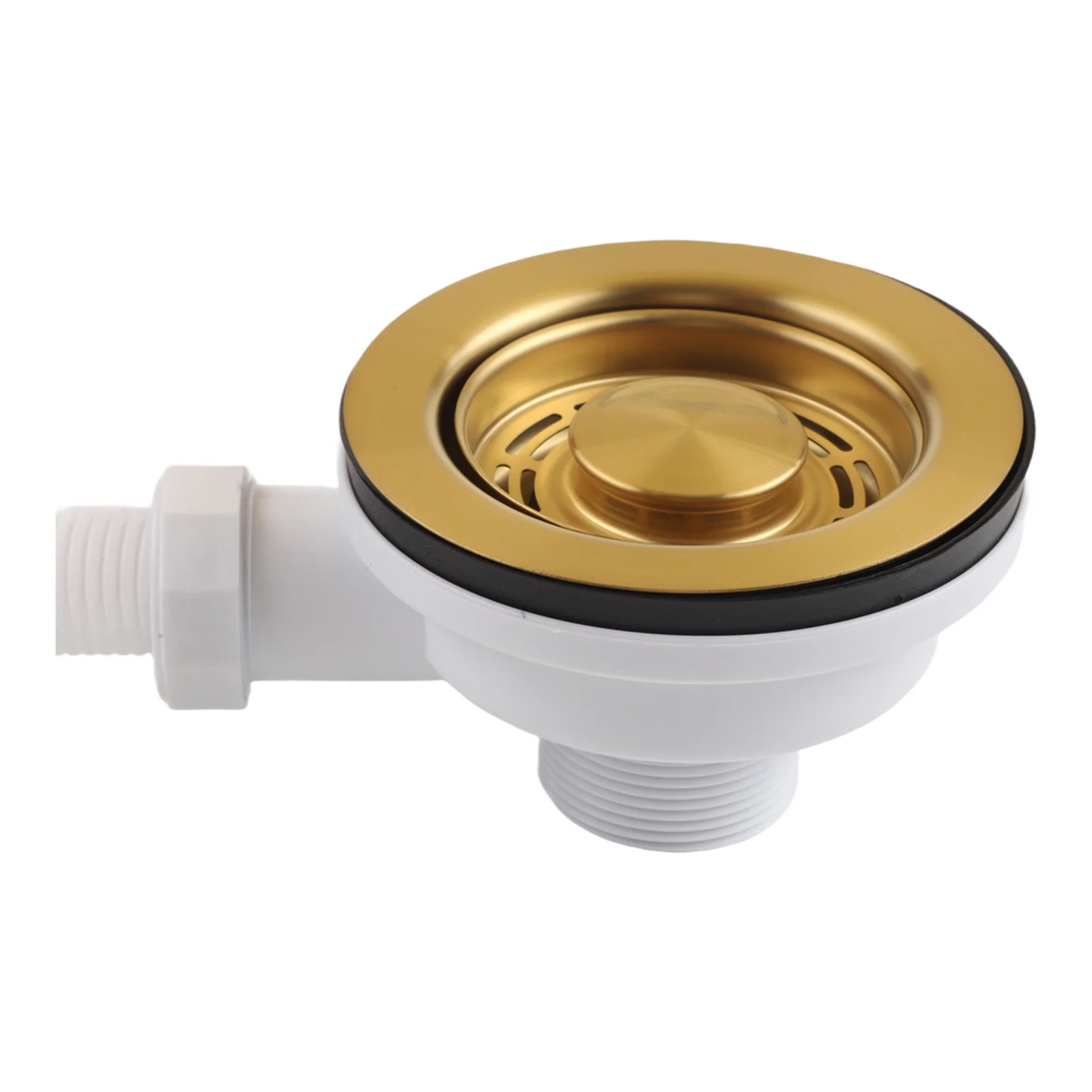 Gold Plated Sink Drain Strainer 114MM with Overflow Downcomer for Kitchen Sink Compatible with 83 95MM Openings