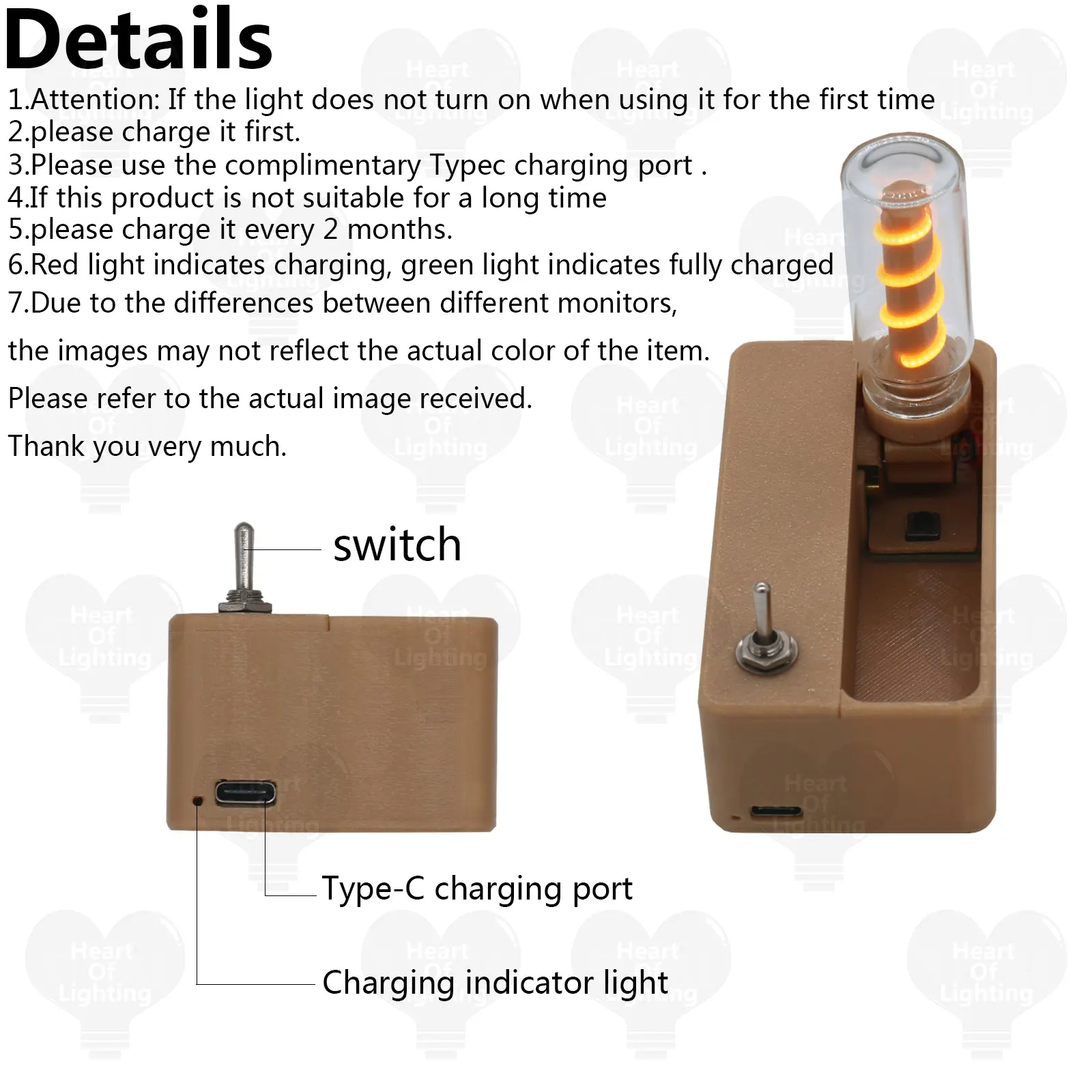 Picture 5: Mechanical flip night light DC5V, small and portable, equipped with Type-C charging cable, suitable for DIY atmosphere light