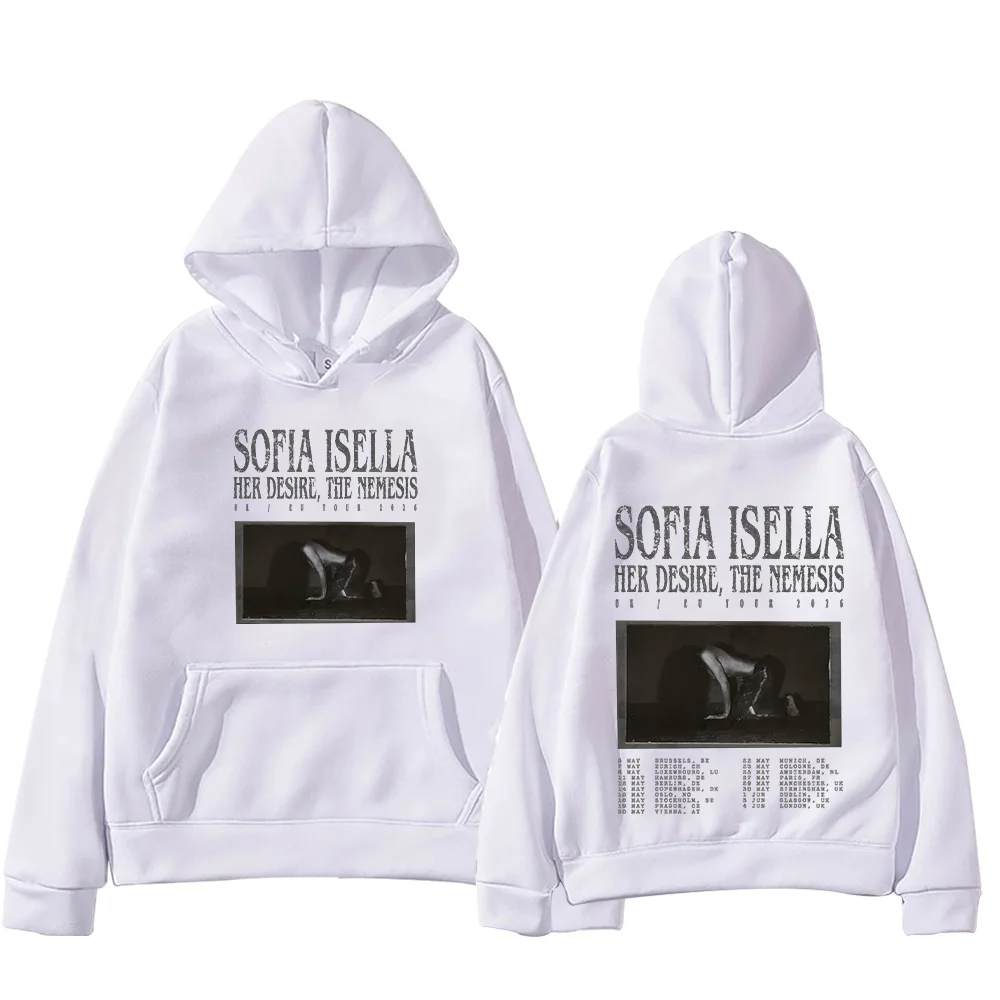 Sofia Isella Her Desire The Nemesis Tour 2026 Felpe con cappuccio Donna Uomo Moda Felpe a maniche lunghe Autunno Allentato High Street Pullover