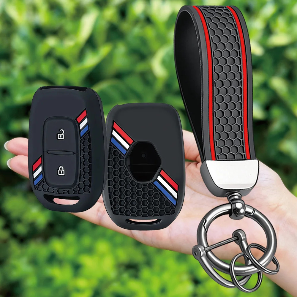 Keychain Silicone Car Remote Key Shell Case For Renault Duster Sandero Logan Clio Captur Laguna Scenic 2015 2016 fob 2 Buttons