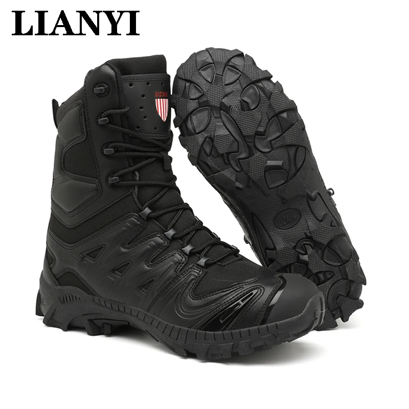 

LIANYI Winter Boots Outdoor High-Top Off-Road Warm Waterproof Non-Slip Hiking Hunting Mountaineering Camping Boots Work Shoes