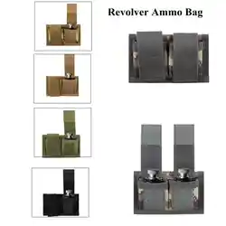 Tactical Double Revolver Magazine Pouch MOLLE Bag Nylon Holder Carrier For Taurus 85 HKS.45 colt S&W 38 Speed Loaders