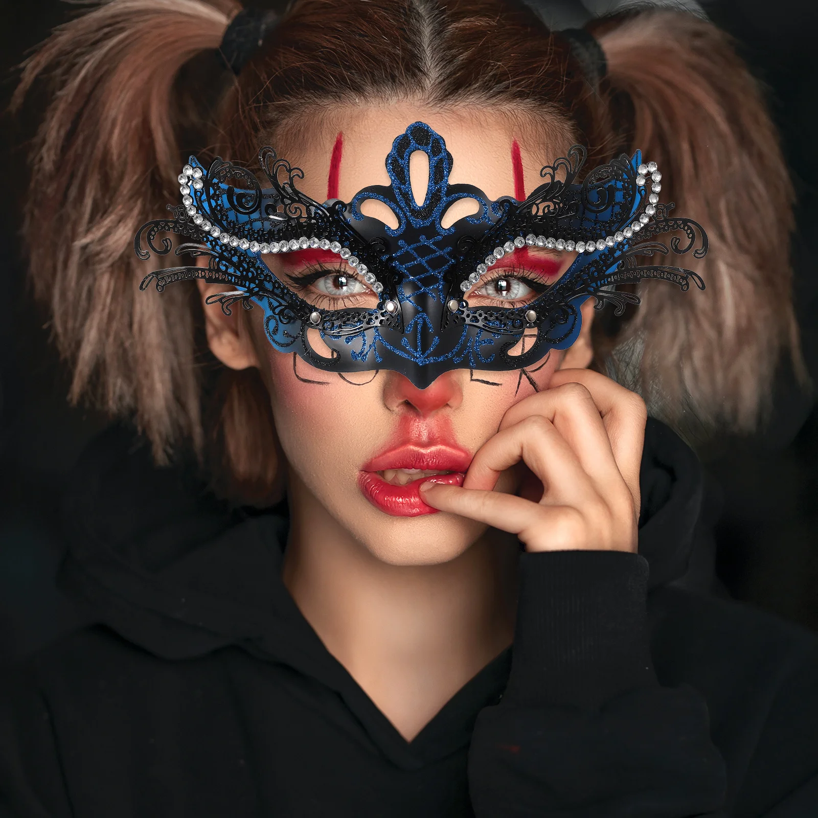 

Butterfly Mask Women Half Face Durable Iron Plastic Masquerade Ball Halloween Costume Party Cosplay Face Mask Decorative Prop