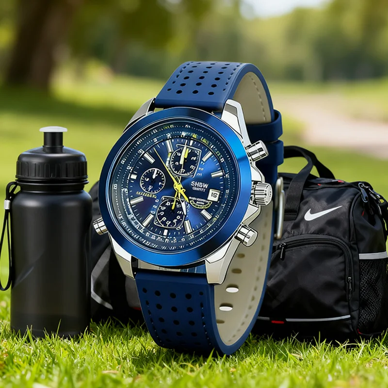 

﻿ SHBW Men's Quartz Clock Luxury Trendy Multi- function (Luminous & Calendar & Chrono )Round Watchwrist Festival Gifts 2026