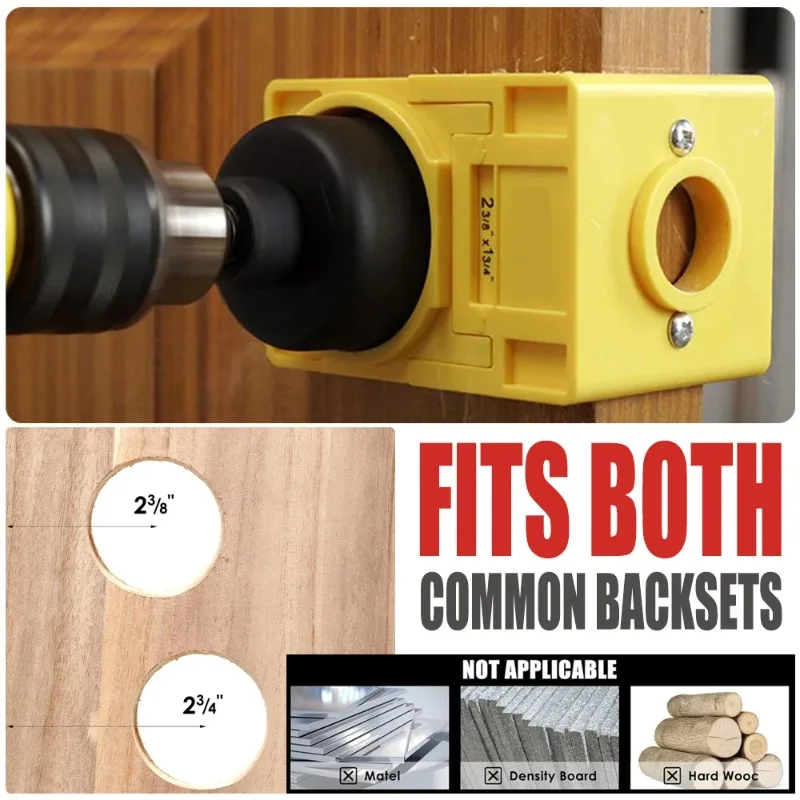 Ball lock hole opener set, wooden door lock drill bit, upgraded 1-3/8 inch -1-3/4 inch door lock installation kit, sturdy