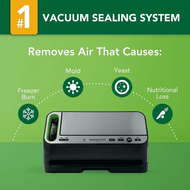 V4400 2-in-1 Vacuum Sealer Machine with Automatic Vacuum Sealer Bag Detection and Starter Kit