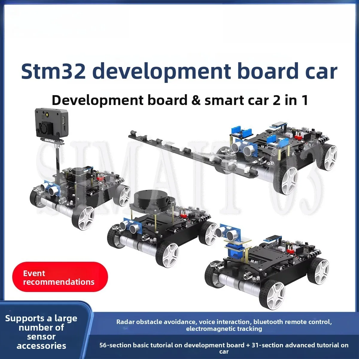 

Набор для сборки робота-автомобиля на базе платы STM32 | Комплект для программирования шасси 4WD для конкурса по электронному дизайну