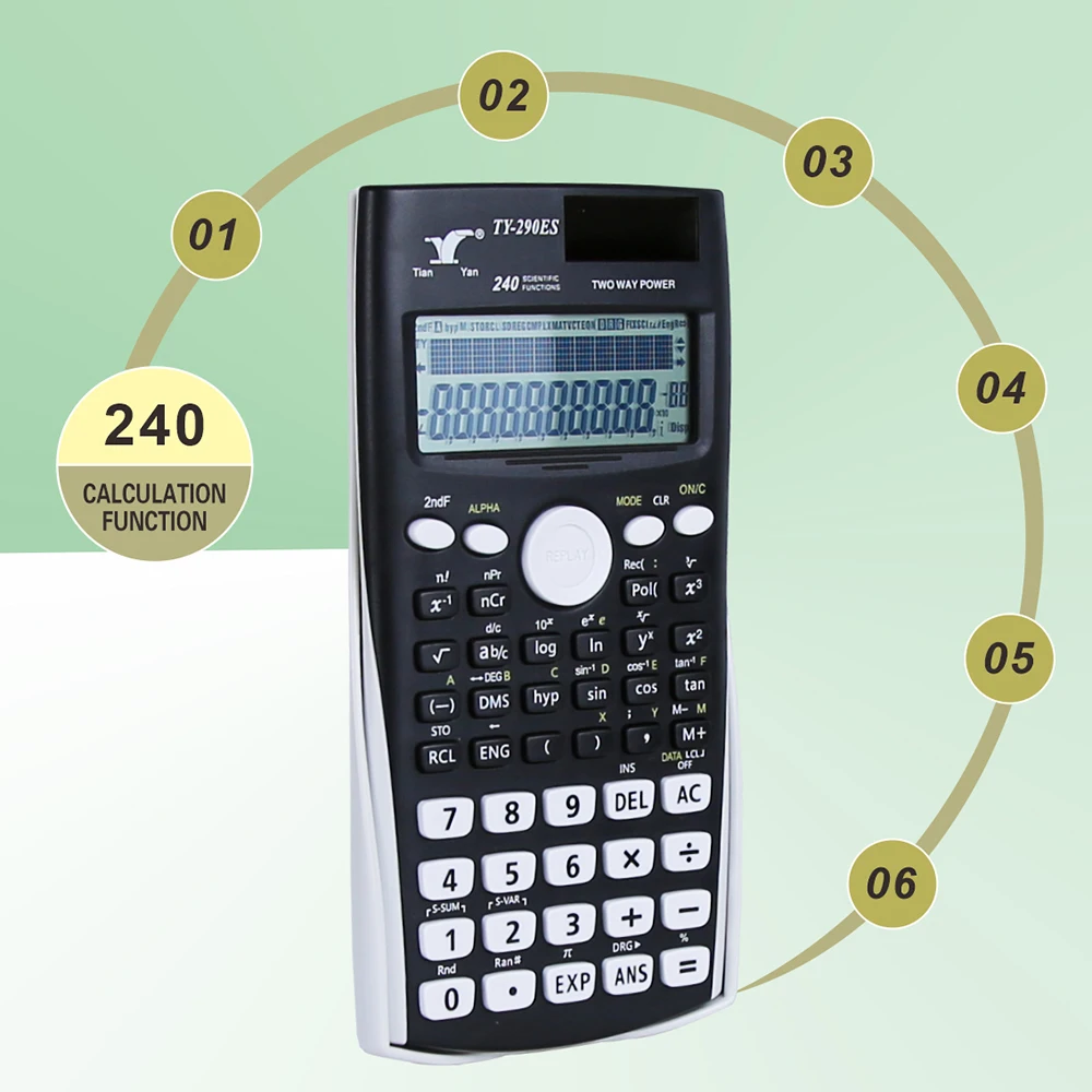 Tudományos calculators Matek Számológép vel 240 multi-functional Számológép 2 Írásbeli büntetés LCD monitor kijelző Számológép számára Tanár Főiskola