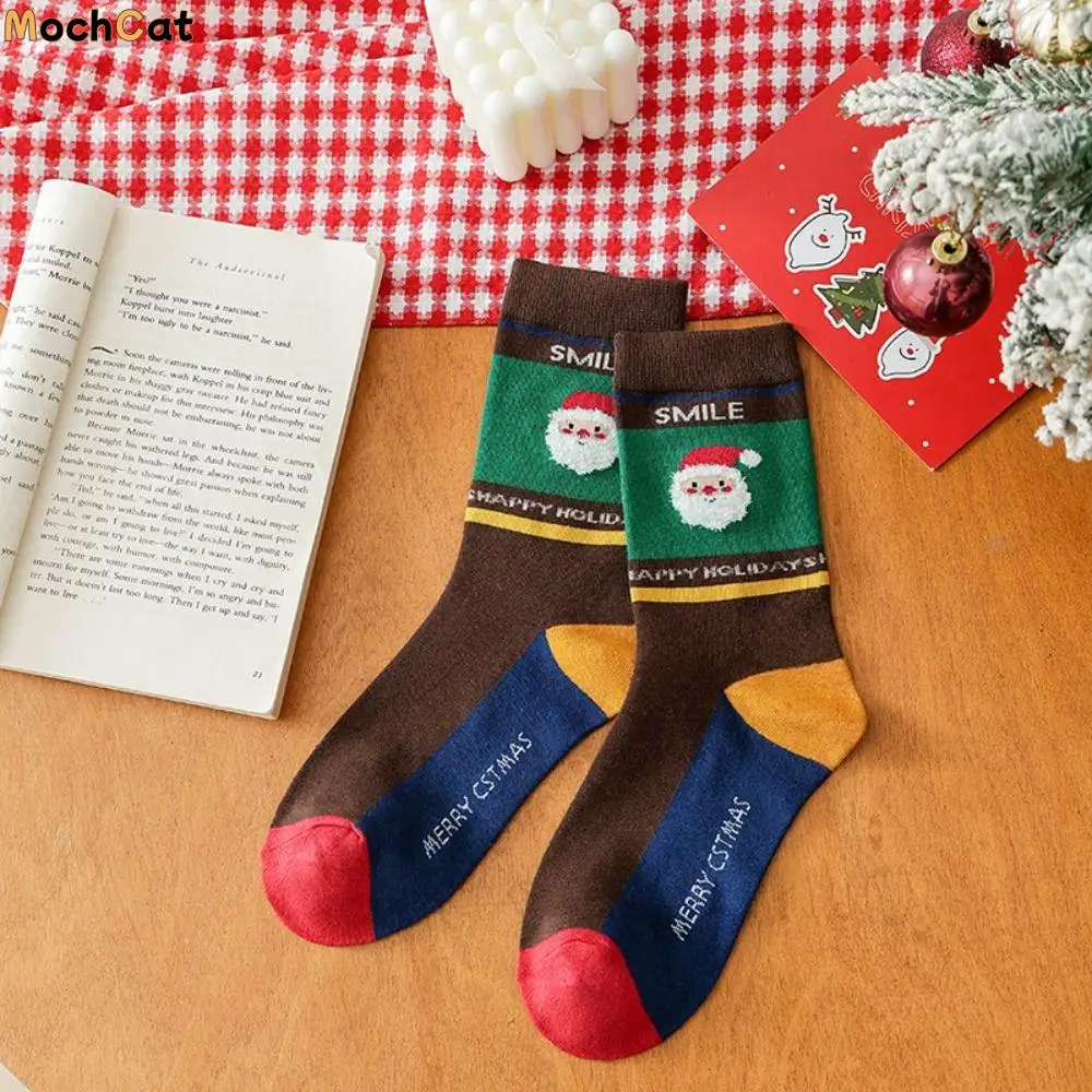 

Funny Christmas Tree Christmas Socks Cotton Warm Happy Christmas Socks Home Sleep Socks Middle Tube Socks Female Hosiery Girl