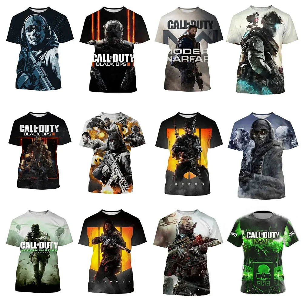 Adult T-shirts Call of Duty T-shirts for Men Women Modern Warfare Tee With Ghost Mask Costumes Unisex Ghost T-shirt