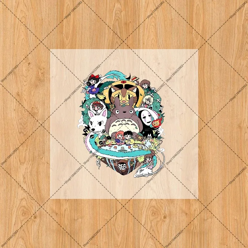 Totoro Iron on Patches Washable Heat Thermal Transfer Stickers Anime Cartoon Character Derivative Peripherals DIY Sticker Gifts view 4