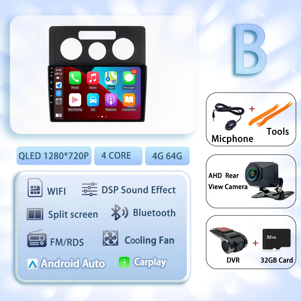 Android 15 Voor VW Volkswagen Caddy 3 2 K III 2004-2010 Autoradio Multimedia Video Player Navigatie stereo GPS Geen 2din geen dvd 4G