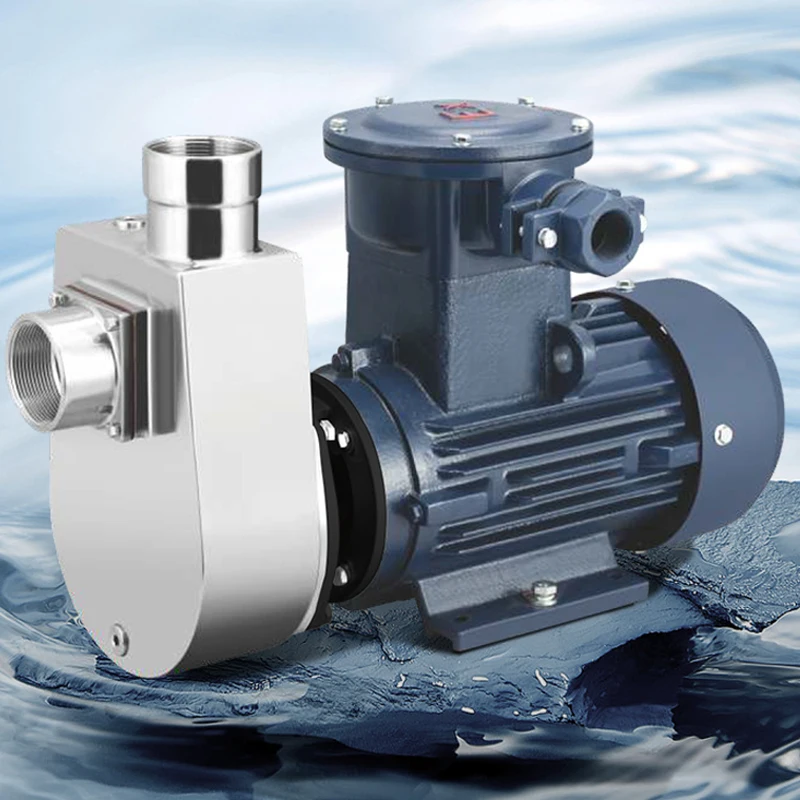 316 Stainless Steel Self-priming Pump Corrosion-resistant Chemical Acid Base Methanol Explosion-proof Booster Pump