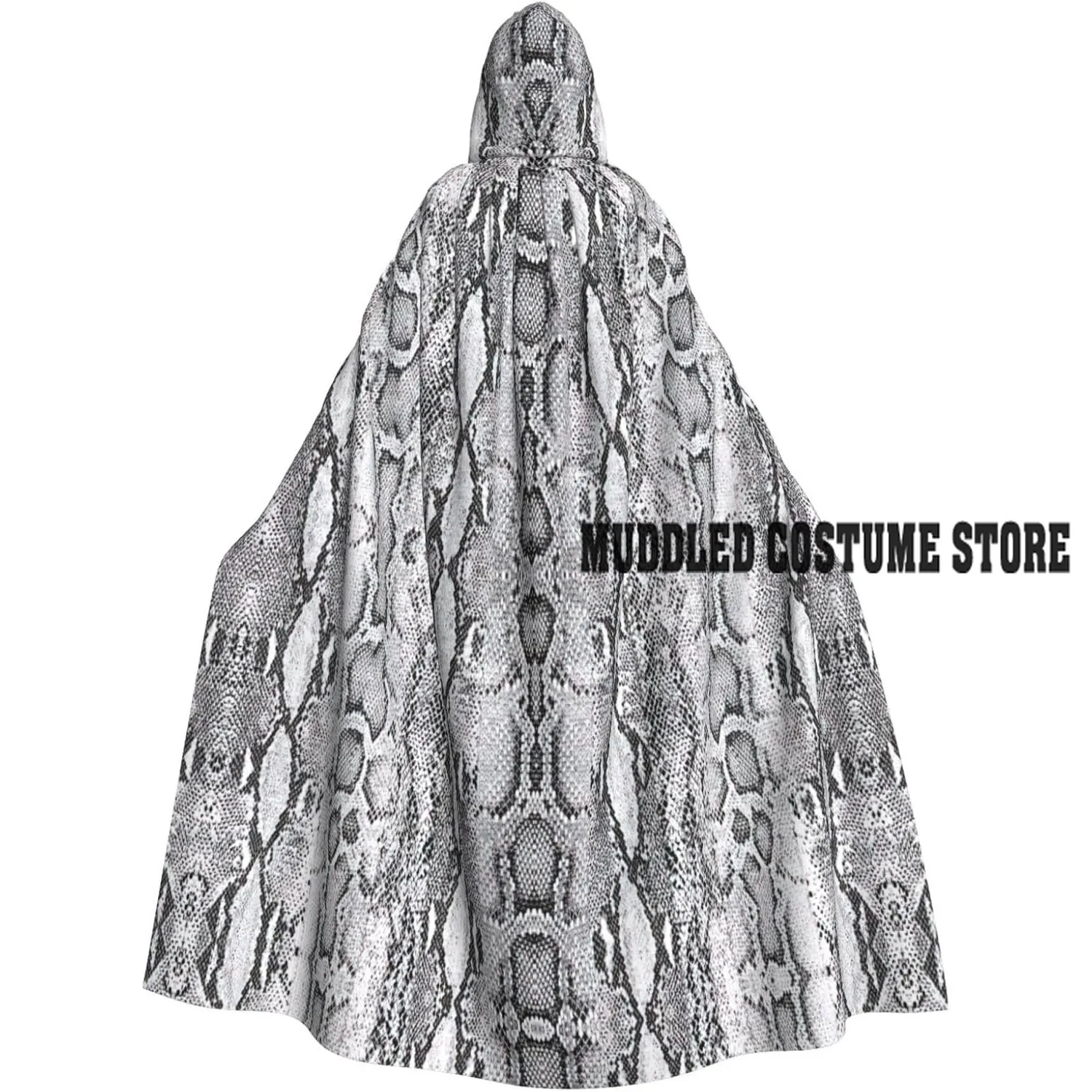 

Халаты унисекс, накидки для взрослых, змеиная кожа, черно-белый плащ с капюшоном и принтом для косплея, карнавальные костюмы на Хэллоуин
