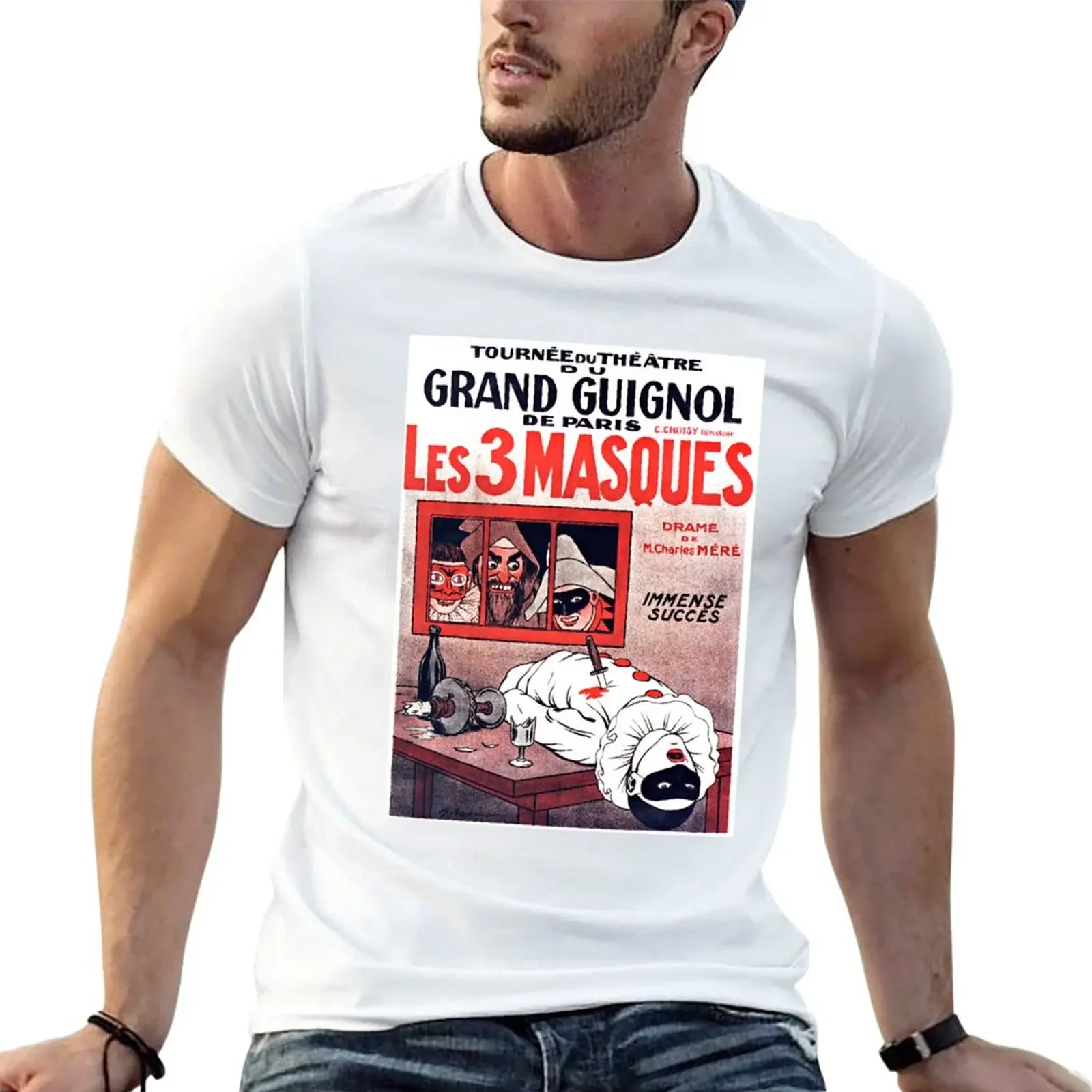 New Grand-Guignol de Paris - Les 3 Masques T-Shirt heavyweight t shirts sublime t shirt mens graphic t-shirts