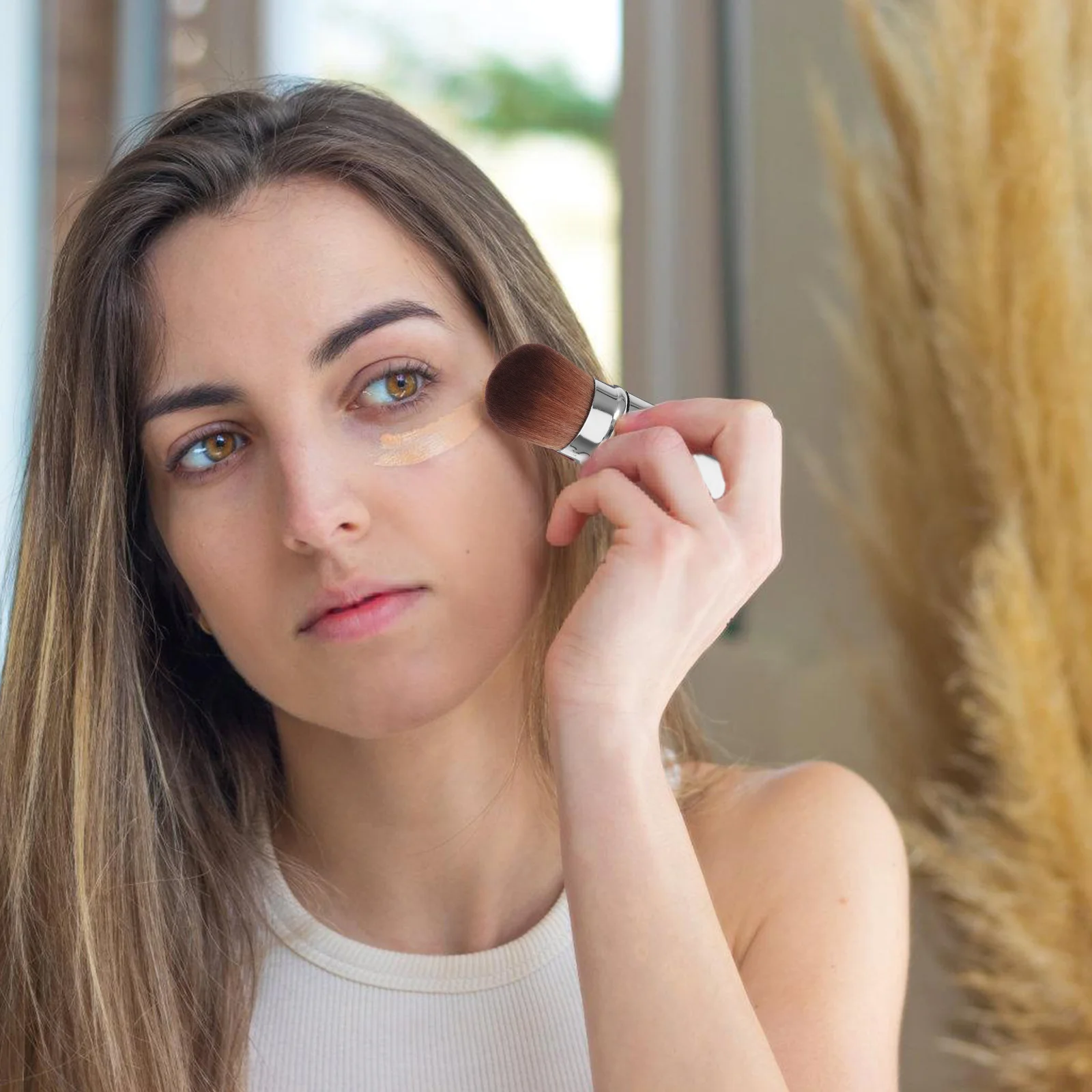 Pinceau à poudre rétractable, mini mascara de maquillage pour outils de voyage en métal