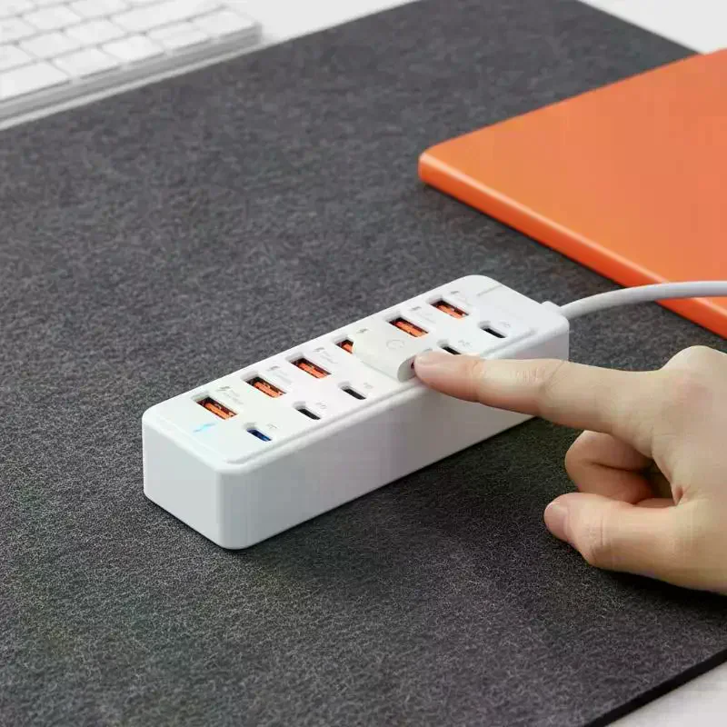 12 In 1 Power Strip Multi Port USB Charger Station Wall Desktop Power Adapter 6 USB 6 Type C Fast Charging Charger For Phone