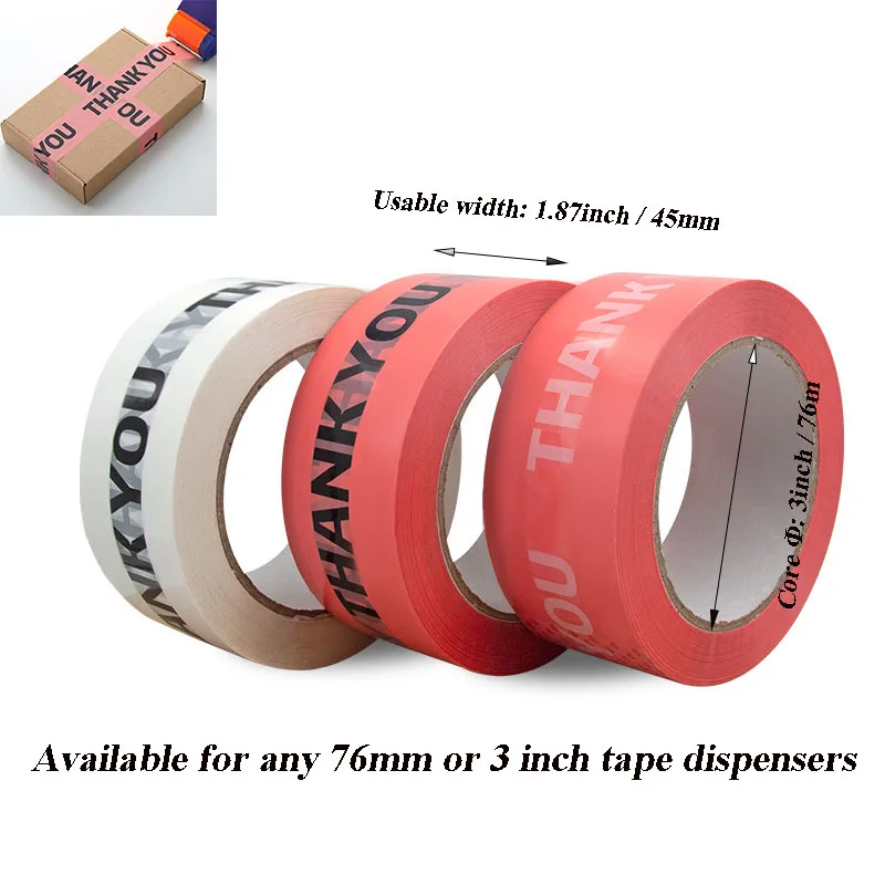 1 Piece Thank You Logo Adhesive Tape Carton Sealing Scotched Tape High Bond Bopp Box Packaging Tape