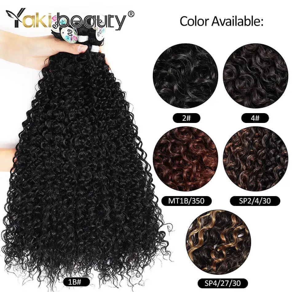 Synthetic Long Jerry Curly Bundles Organic Fiber Curly Natural Hair Extensions 26/28Inch Ombre Color 65/70cm Heat Resistant Wave