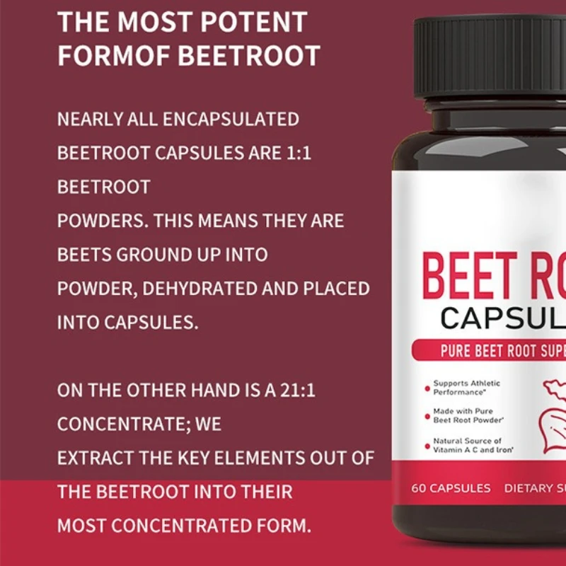 

Beetroot capsules supplement dietary fiber to promote liver cell repair and assist fat metabolism