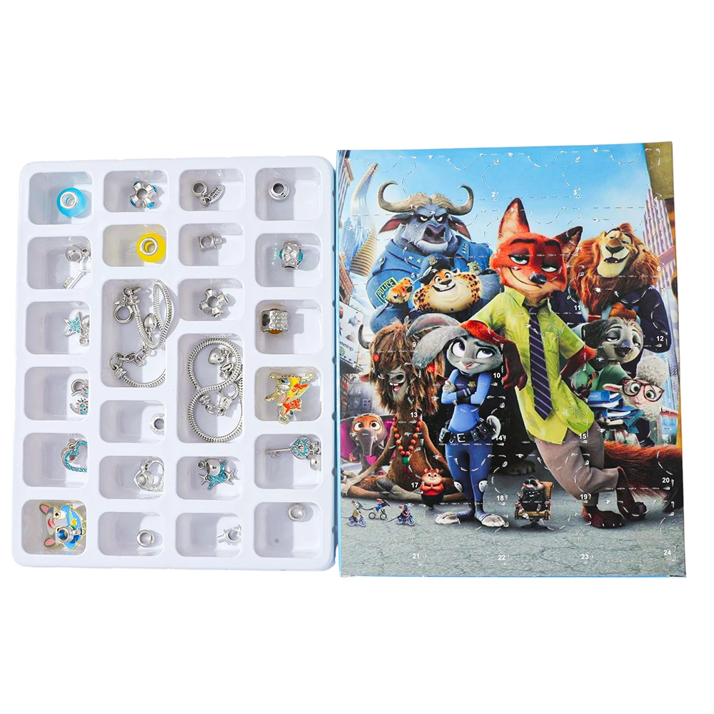 Kawaii Disney Zootopia Adventskalender Blind Box - Fashion Cartoon DIY Charms Hanger voor Festival Accessoire Leuk Speelgoedcadeau