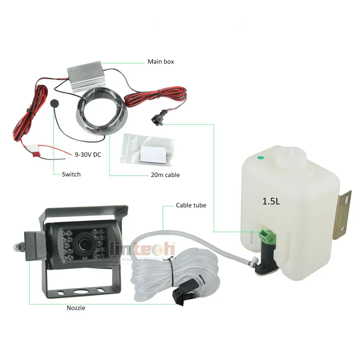 Premium Quality IP69K Dust Proof Backup Camera Truck With Water Jet Car Camera With Washer