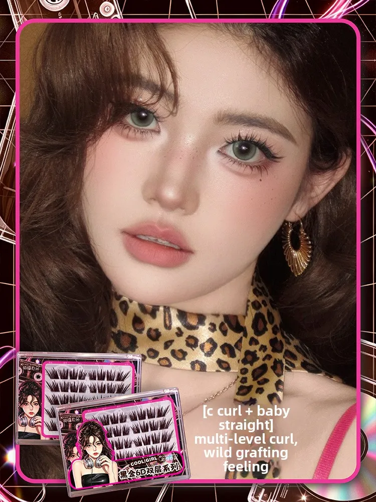 Selbstklebende, kleberlose falsche Wimpern, doppellagig, flauschig, Manga-Wing-Ey-Optik, natürliches Volumen, wiederverwendbar, leicht zu entfernen – Detail 7