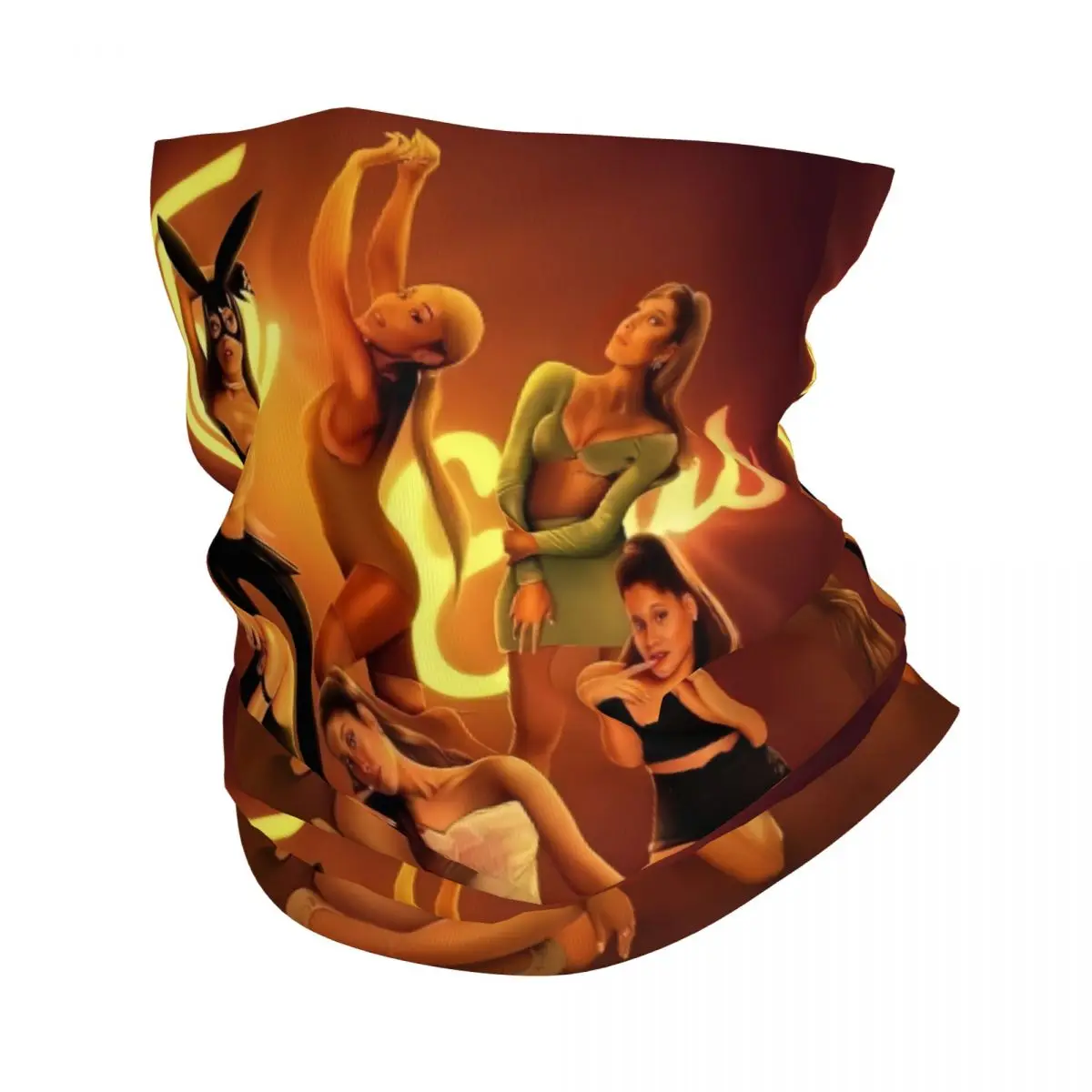 

Ariana Grande поп-музыкальная бандана, зимняя теплая повязка на шею, мужской ветрозащитный шарф для лица для пеших прогулок, повязка на голову с гетрами американской певицы