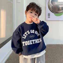 Children Hoodies Casual Sports Long Sleeves Tops Soft Skin Loose Cute New O-neck Pullover Baby Boys Sweatshirts