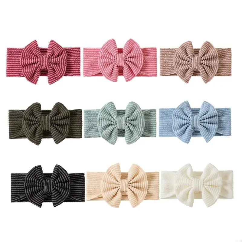 090B Nylon Baby Girl Headbands with Bows Infant Bows Headband Kids Hair Bows Colorful Baby Hairwear Comfortable Wearing