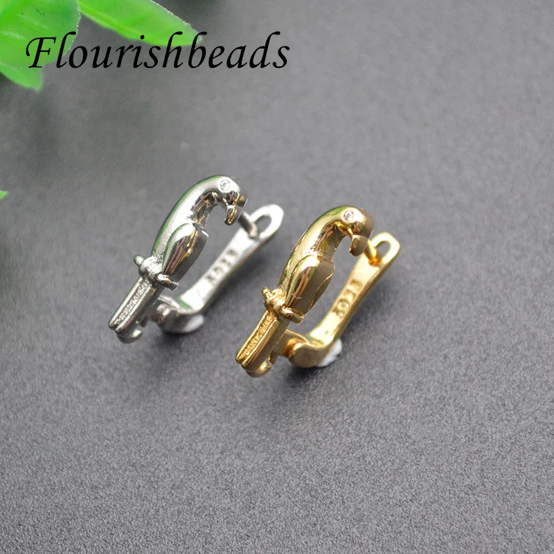 

30pcs/lot 12x18mm Gold Rhodium Plating Anti Rust Bird Shape Earring Hooks for Jewelry Making Supplier