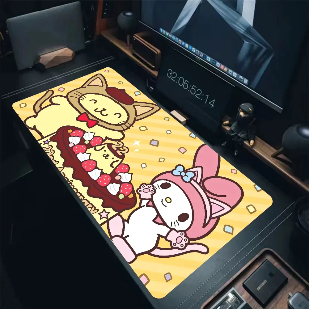 Miniso Sanrio Kawaii Cute Pompompurin Mousepad Mouse Mat Desk Mat With Pad Gaming Accessories Prime Gaming XXL