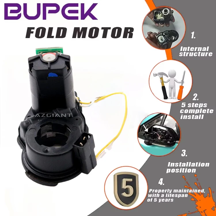 BUPEK Car Door Mirror Power Fold Motor For MG ZS 5 EV Suzuki eSCudo  S-CROSS Reinforced Anti-pinch Protection Vehicle Body Parts