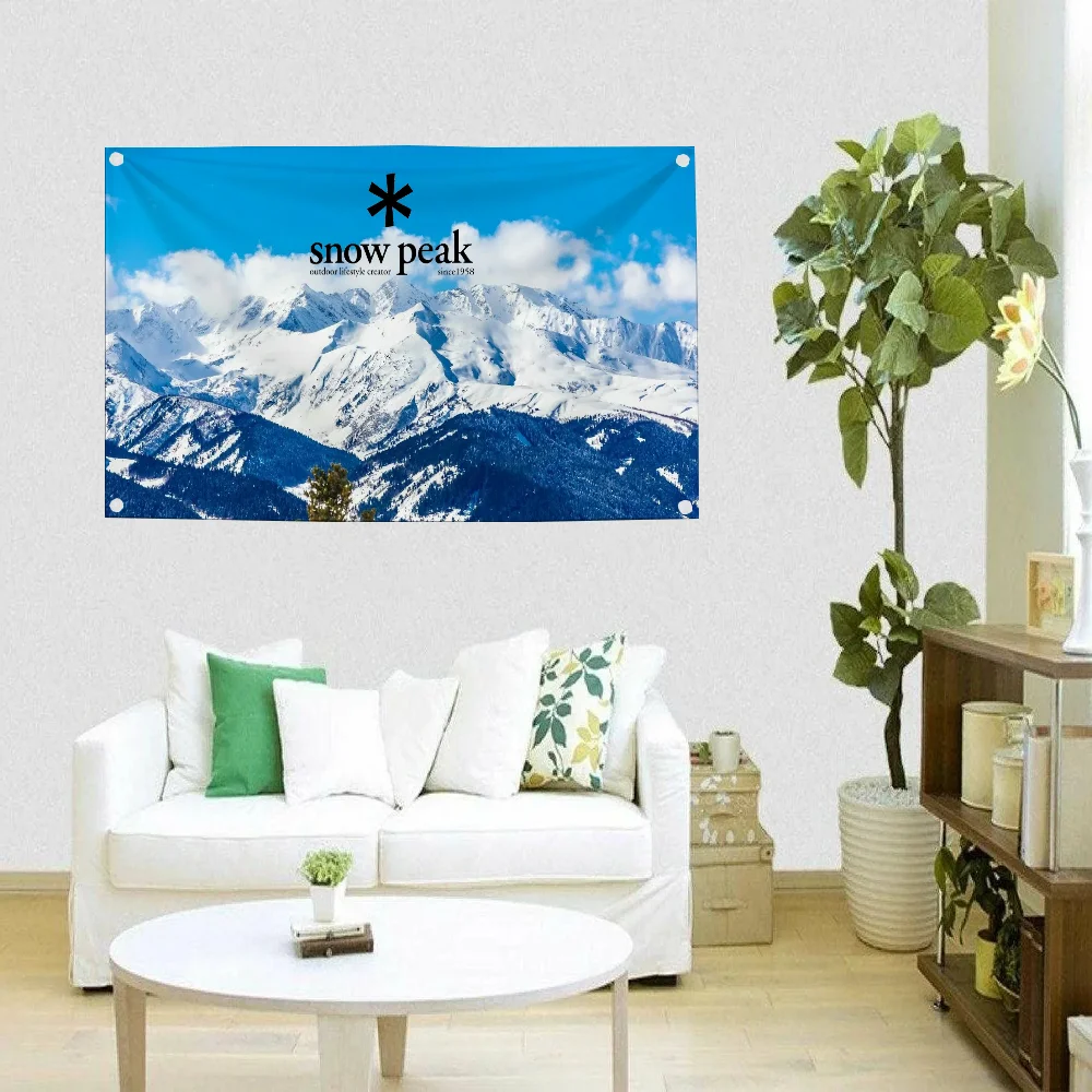 Snow&Peak Flag Decorative Wall Tapestry Aesthetic Room Decorations Boho Home Decor Macramé Wall Hanging Rugs Witchcraft Kawaii