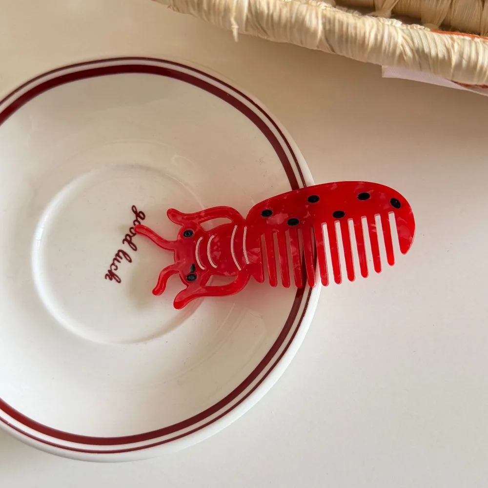 Portable Puppy Animal Acetate Comb Fruit Acetic Acid Cartoon Makeup Comb Wide Toothed Hair Styling Tool Hairdressing Combs Women