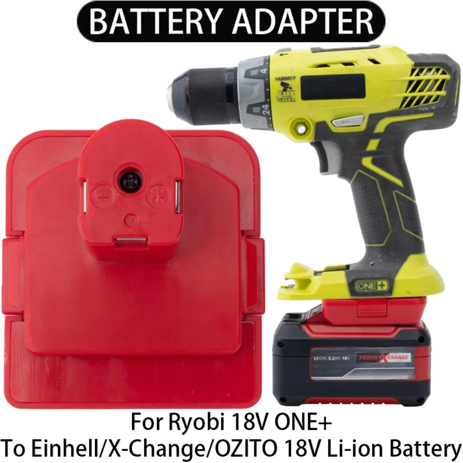 Conversor adaptador de bateria para ferramenta de íons de lítio Ryobi 18V ONE+ para Einhell/X-Change/Ozito 18V Li-ion Battery Adapter Converter PXBP-600