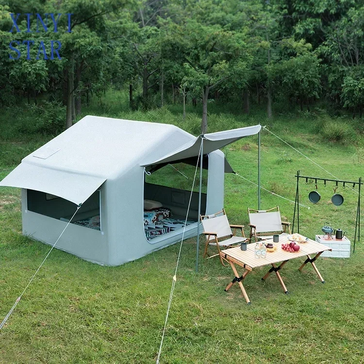 3-4 Person Quick Setting Large Inflatable Camping Portable Outdoor Glamping House Tent Air Tube Tent