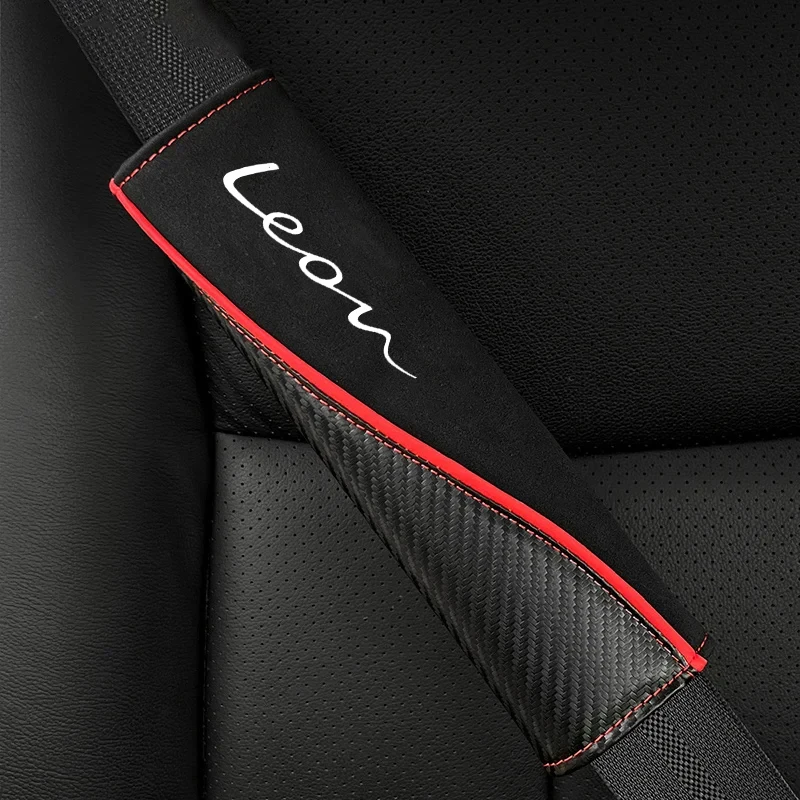 2Pcs Leather Car Safety Belt Cover Shoulder Protector for Seat Leon FR Cupra Ibiza Ateca Arona Cordoba Toledo Altea Alhambra