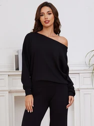 Casual 2 Piece Knit Sweater Pants Matching Sets Women Elegant Loungewear Winter Tracksuit Knitted Two Piece Sets For Women 2025