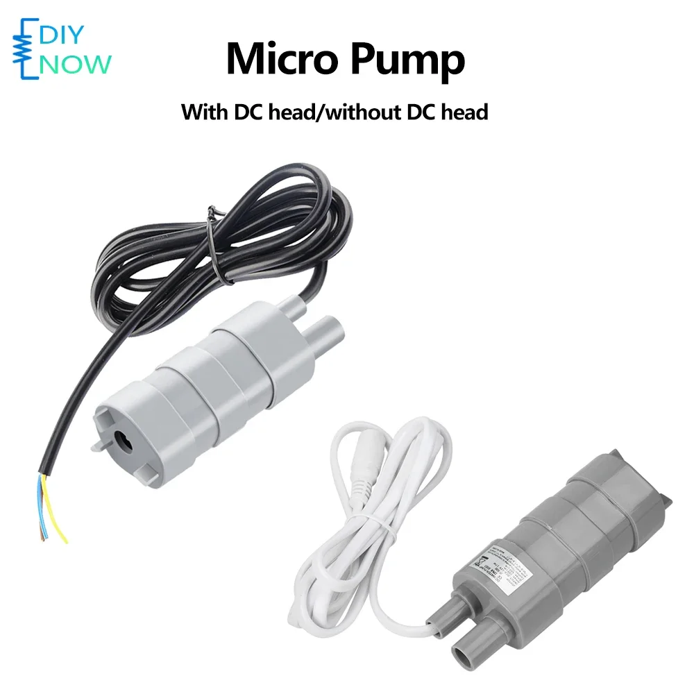 12V Submersible Water Pump DC 12V 17W High Flow 5M Head Low Noise 600L/ H Micro Pump for Car Washing Machine Garden Watering