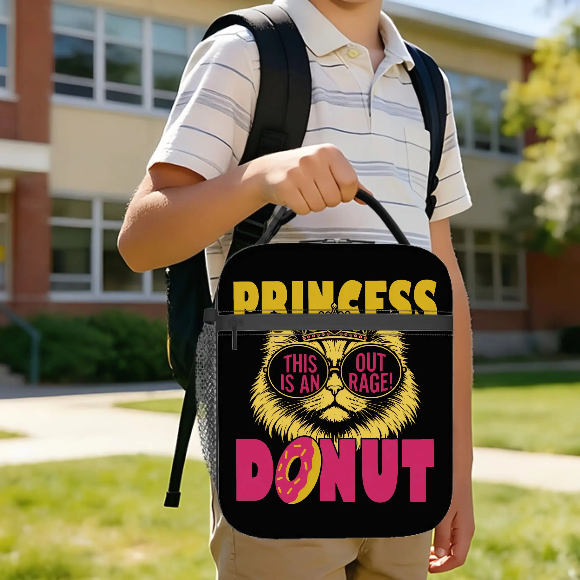 Retro Dungeon Crawler Carl Cats Insulated Lunch Bags Large  Meal Container Thermal Bag Lunch Box Tote Office  Travel Men Women