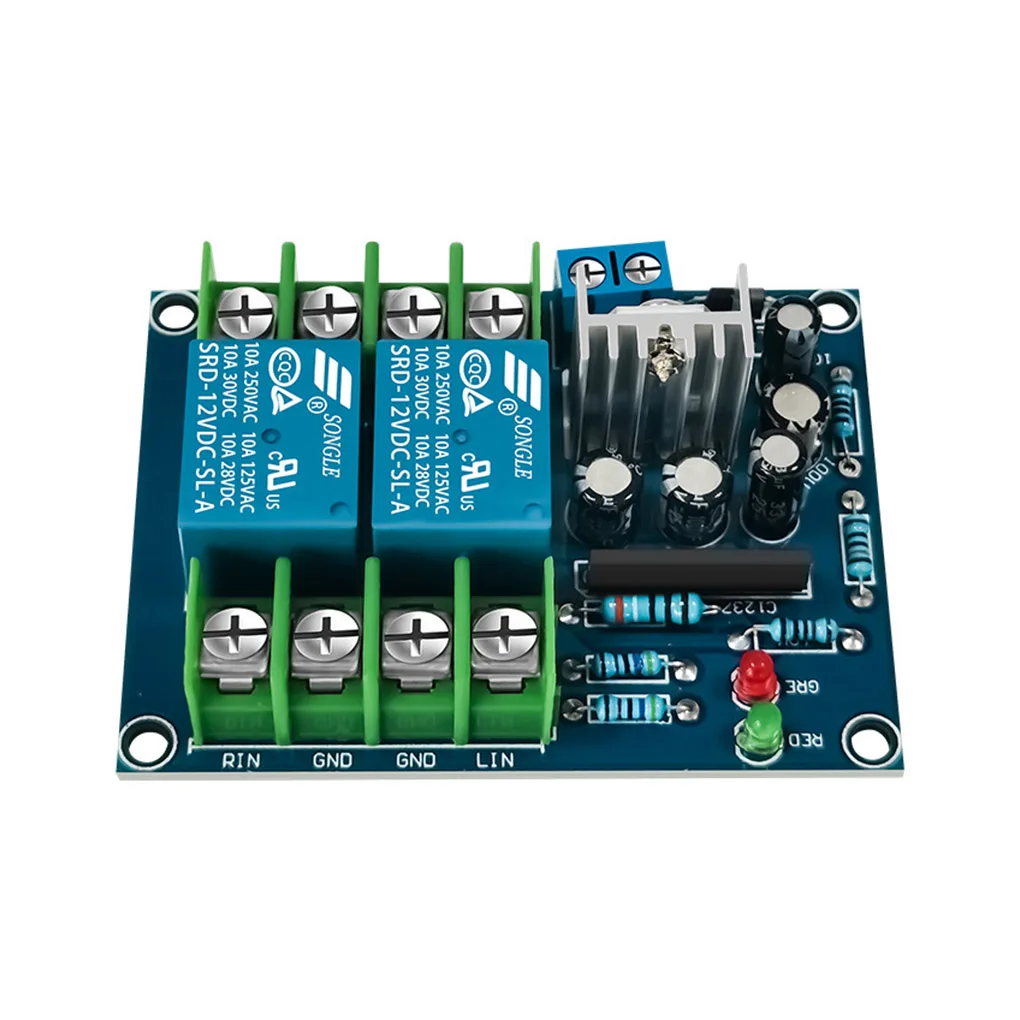 10A Speaker Protection Circuit Board Dual Channel Audio Amplifier Relay Protector Replacement Sound Loudspeaker